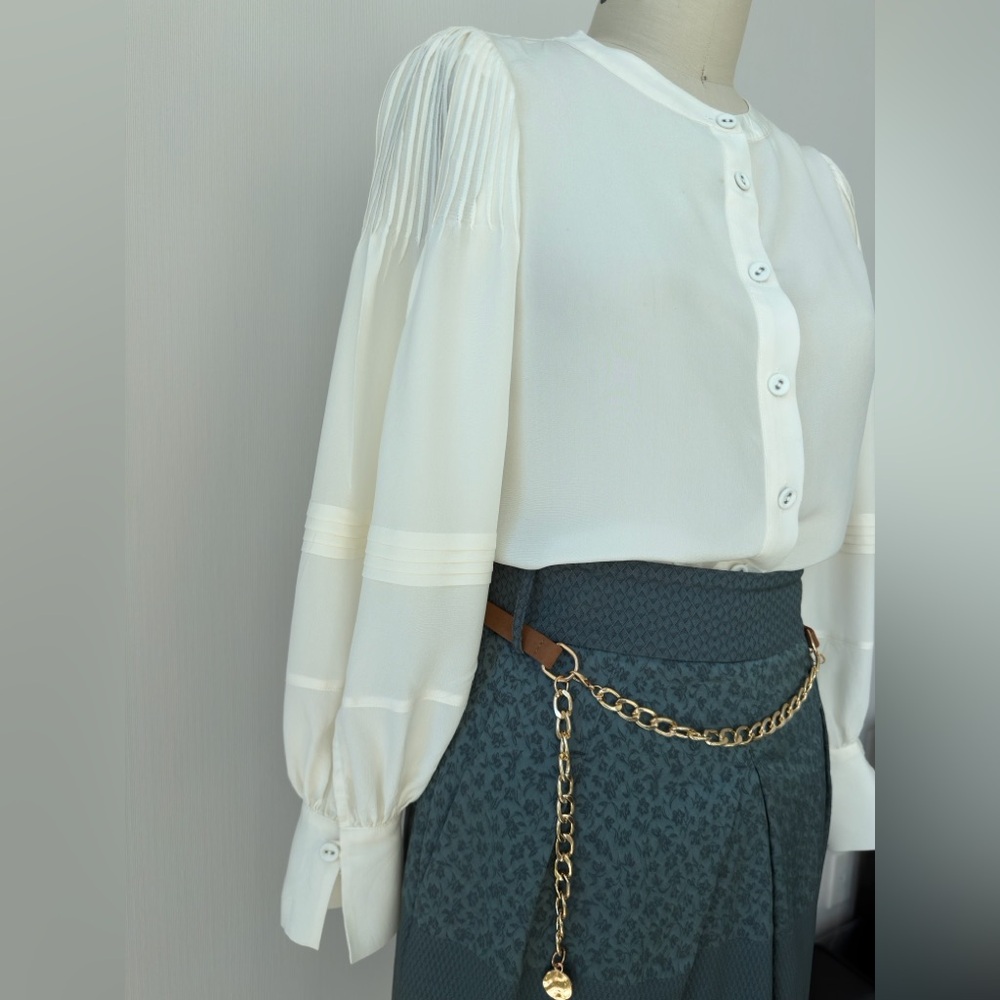 Piazza Sempione Elegant Gray/Green Skirt Made in Italy Size S. - Picture 12 of 17